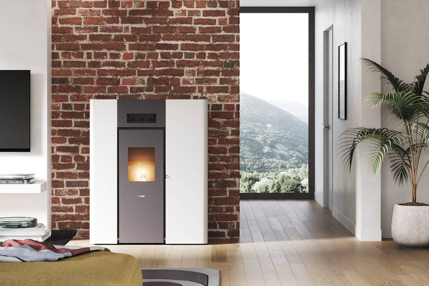 Poêle à Granulés Cadel Hublot 6 UP Twin - Efficacité A+ - Dimensions 60.5x61.4x74.9 Cm - Neuf